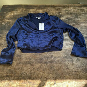 Blue Emory park blouse size large NWT